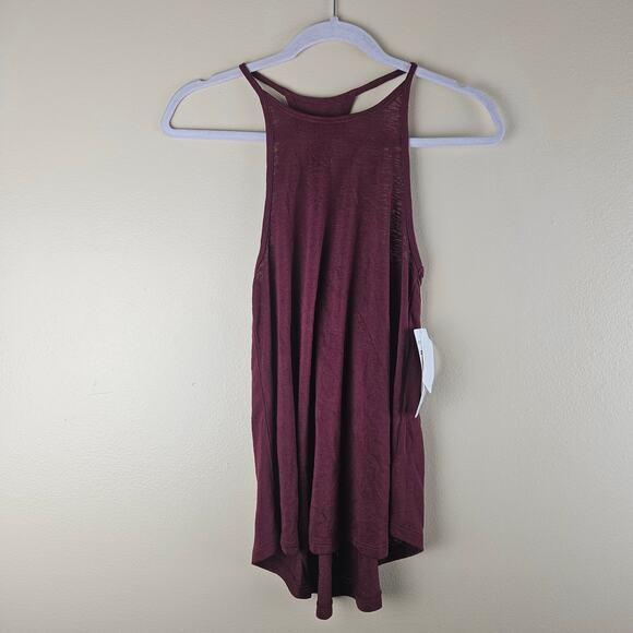 Athleta Tops - Athleta Breezy High Neck Tank Top Burgundy Red Women Size S